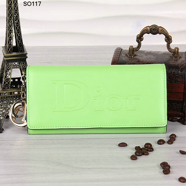 dior wallet calfksin leather 117 green&blue